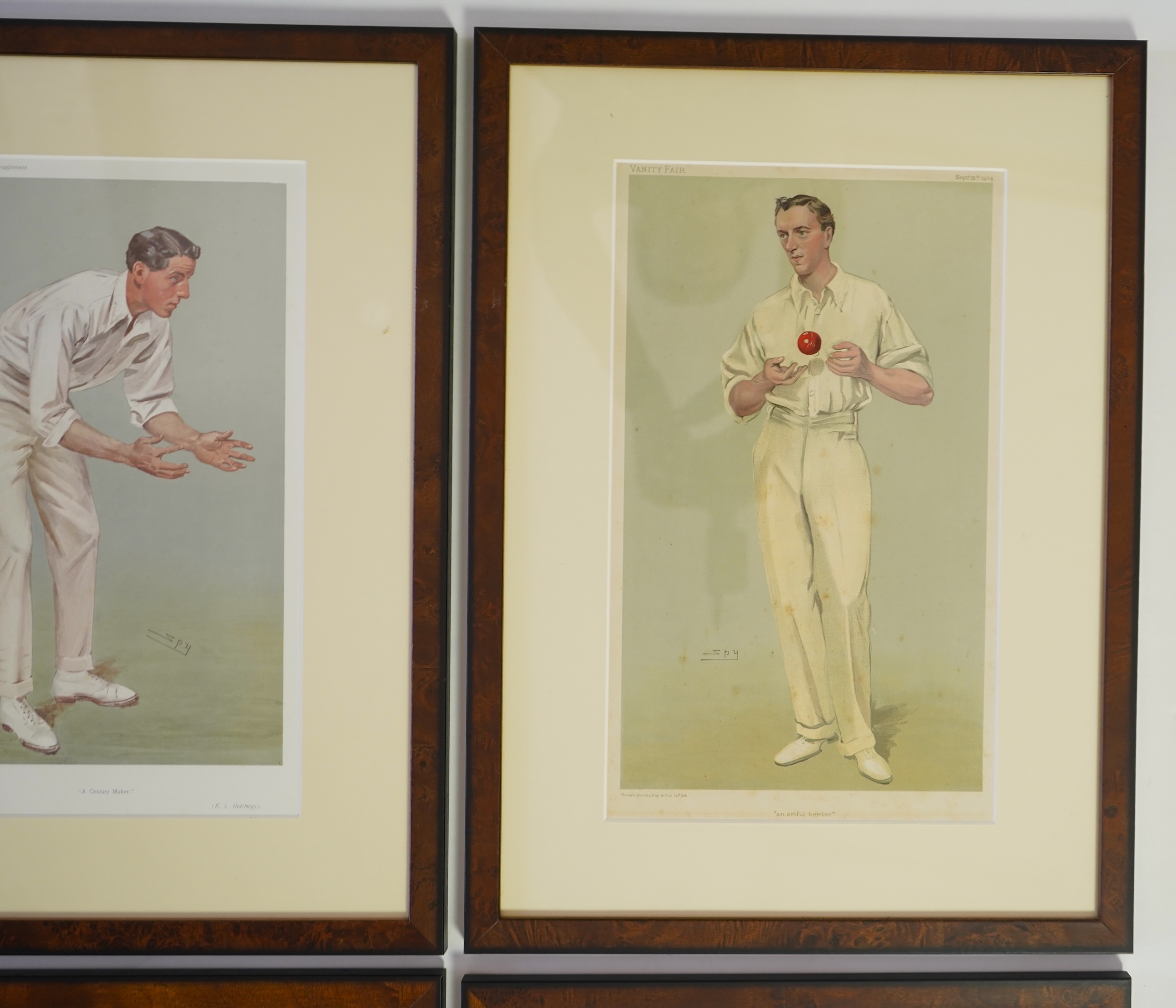 Thirty four Vanity Fair caricatures of cricketers to include Dillan and W G Grace